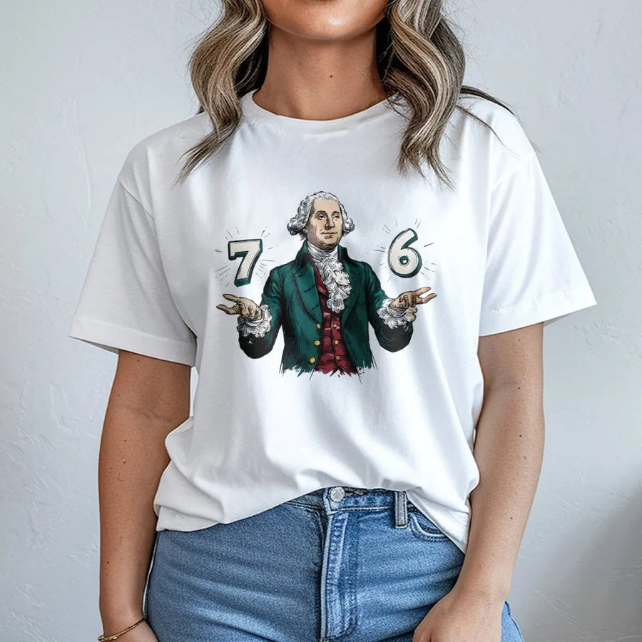 George Washington 1776 T-Shirt | Funny Historical American Revolution Graphic | Premium Soft Cotton Tee | Patriotic History Gift for Men Women