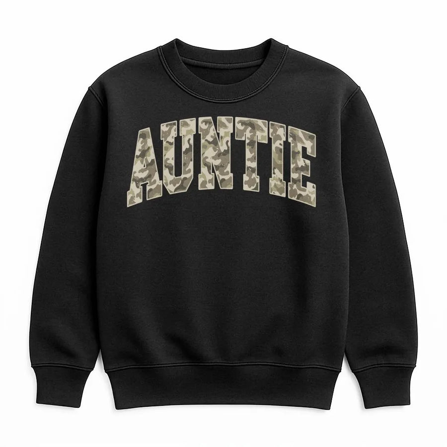 Camo Auntie Shirt | Comfort Colors® Varsity T-Shirt | Premium Cotton | Gift for New Aunt From Niece or Nephew, Future Uncle