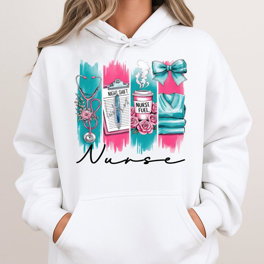 Nurse Hoodie | Coquette Nursing Life Floral Design | Premium Cotton Blend | Perfect Gift for Nurses and Nursing Students