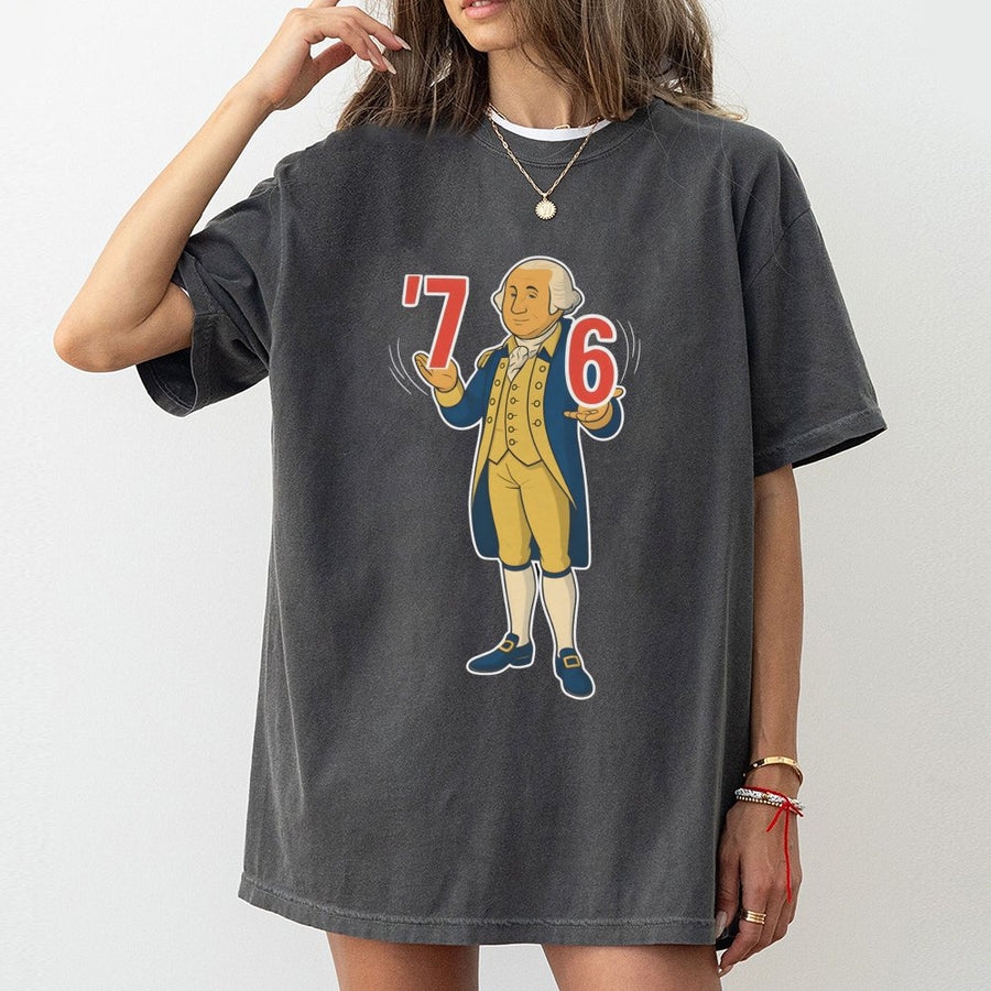 George Washington 76 Meme T-Shirt | Funny American History Graphic Tee | 100% Cotton Premium Quality | Patriot Gift for History Lovers