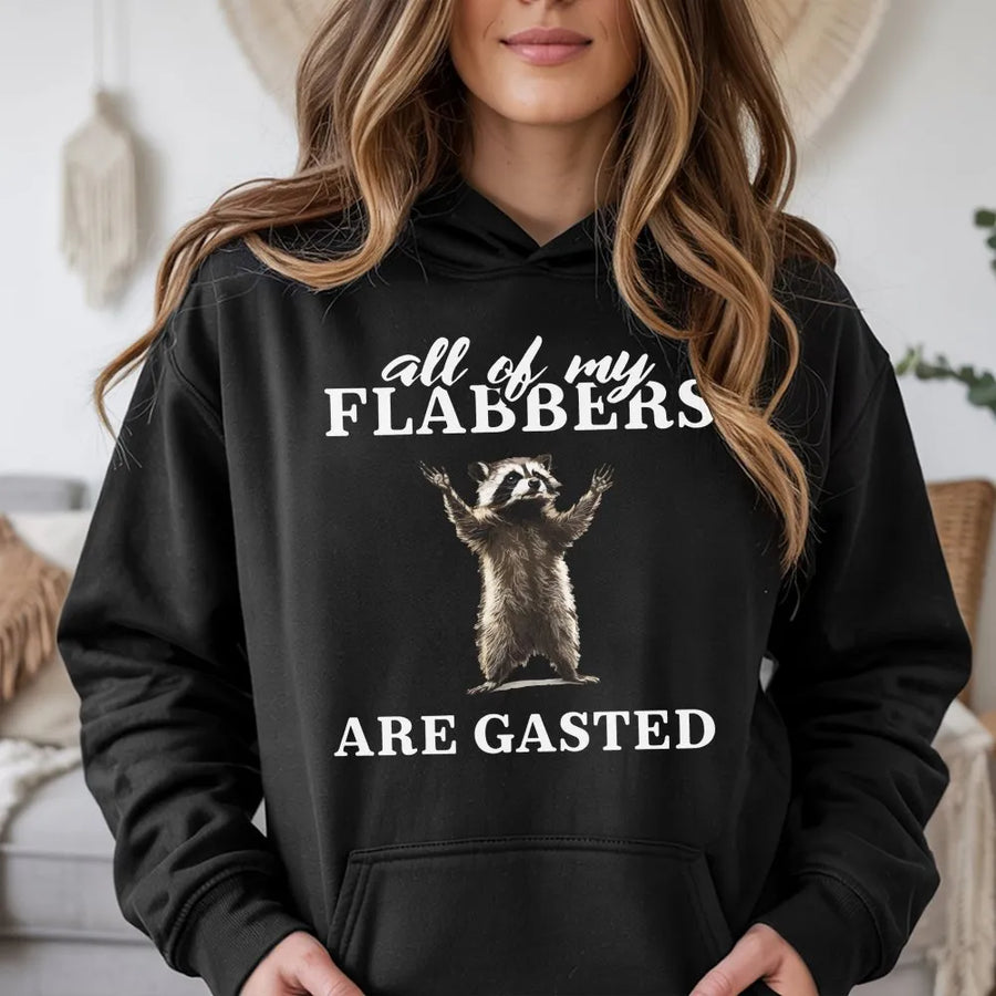 Funny Raccoon Hoodie | Flabbers Are Gasted Meme Graphic | Premium Cotton Blend | Unisex Gift for Animal Lovers and Sarcastic Humor Fans