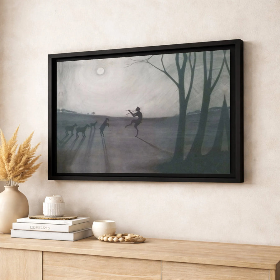 Dancing Faun Canvas Print | Mythical Forest Wall Art | 1.25 Inch Gallery Wrap | Greek Mythology Decor for Living Room