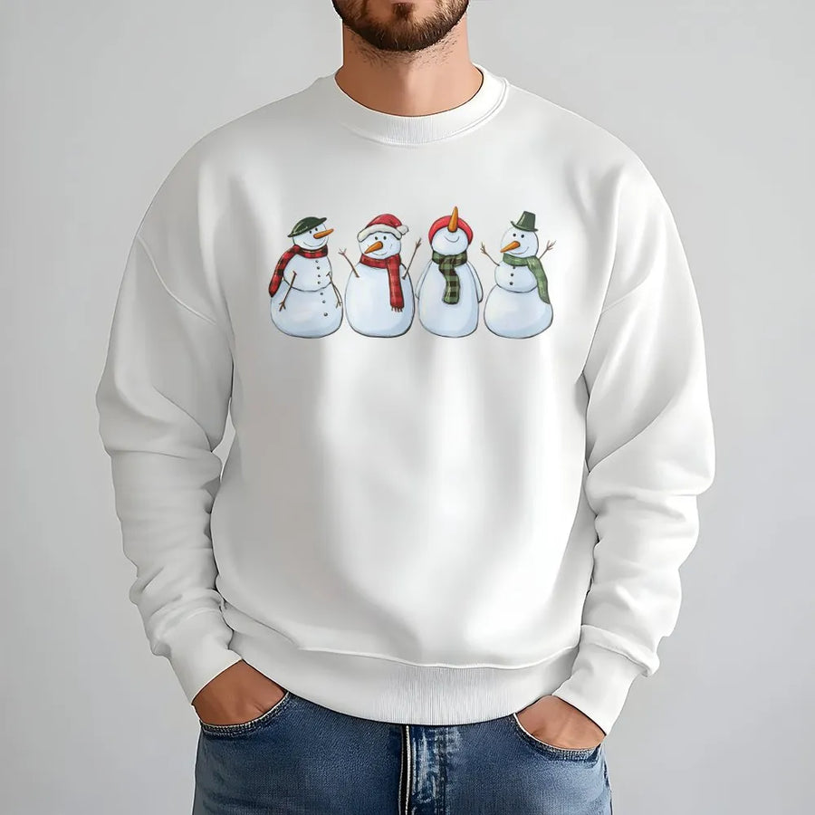 Cute Snowman Sweatshirt | Whimsical Festive Winter Holiday Design | Premium Cotton Blend Comfort | Unisex Christmas Gift for Holiday Lovers