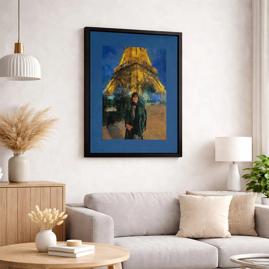 Eiffel Tower Canvas Print | Impressionist Paris Night Portrait | Premium Gallery Wrap Wall Art | Romantic Travel Decor Gift