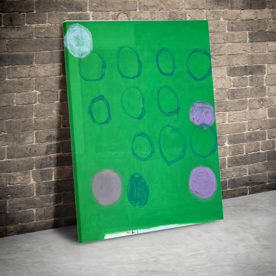 Abstract Green Circles Canvas Print | Modern Geometric Artwork | Premium Gallery Wrapped Canvas | Contemporary Home Decor Gift