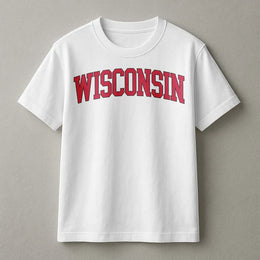 Wisconsin T-Shirt | Vintage Collegiate Crewneck | Soft Cotton Blend Fleece | Gift for College Student, Alumni, WI Pride