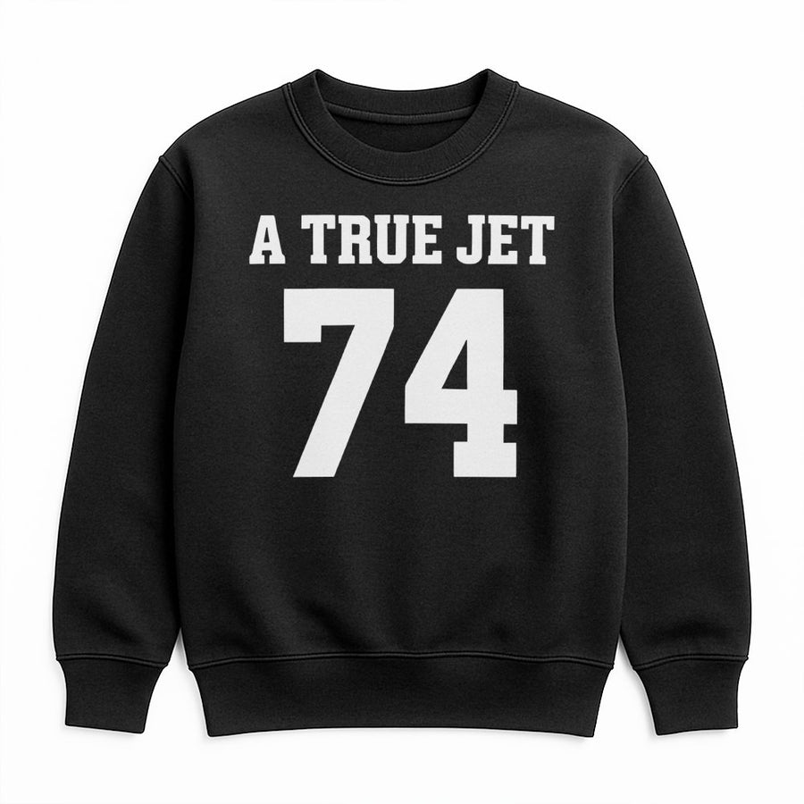 Nick Mangold #74 A True Jet Sweatshirt, New York Football Legend Tribute Sweatshirt, Retro Fan Sweatshirt For Men & Women