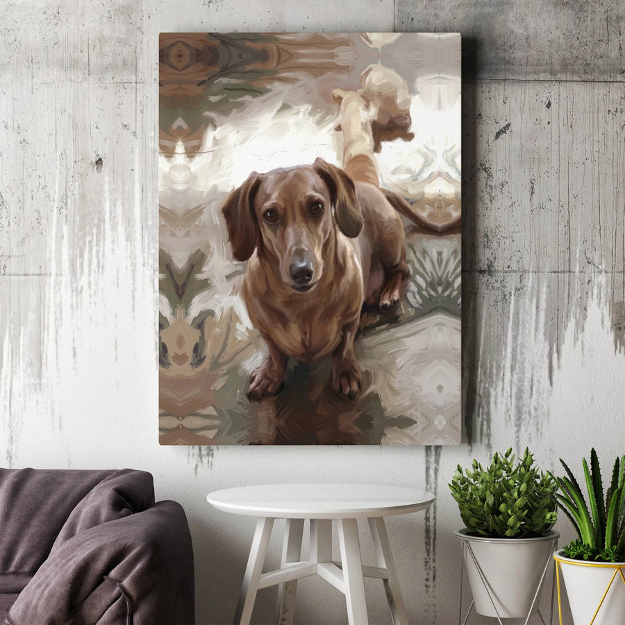 Dachshund Dog Wall Art | Impressionistic Pet Portrait Canvas | Gallery Wrapped Premium Decor | Perfect Gift For Dog Lovers