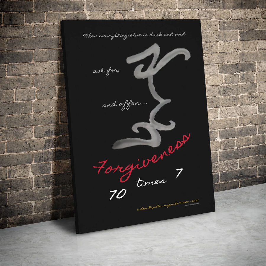 Forgiveness 70 Times 7 Canvas Wall Art | Inspirational Scripture Quote Decor | Premium Gallery Wrap Print | Christian Religious Home Gift