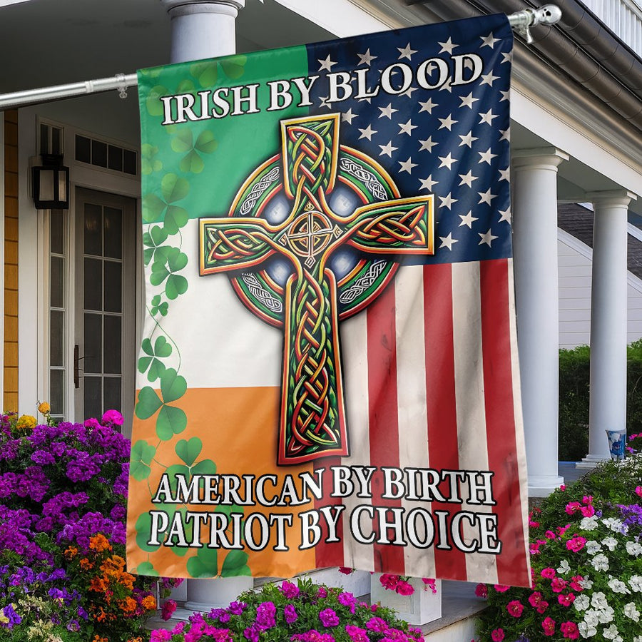 Irish American Garden Flag | Celtic Cross Patriotic Design | Weather-Resistant Polyester | Gift for Irish Pride Heritage & Patriotism