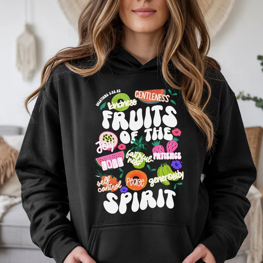 Fruit Of The Spirit Hoodie | Retro Christian Bible Verse Graphic | Premium Cotton Blend | Faith-Based Gift For Believers