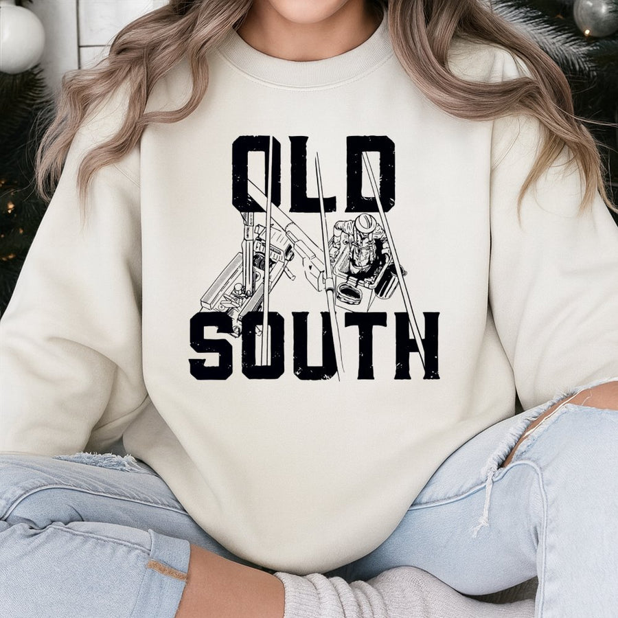 Lineman Bucket Truck Sweatshirt | Vintage Utility Power Line Graphic | Cotton Blend Premium Crewneck | Gift For Electrician & Utility Worker