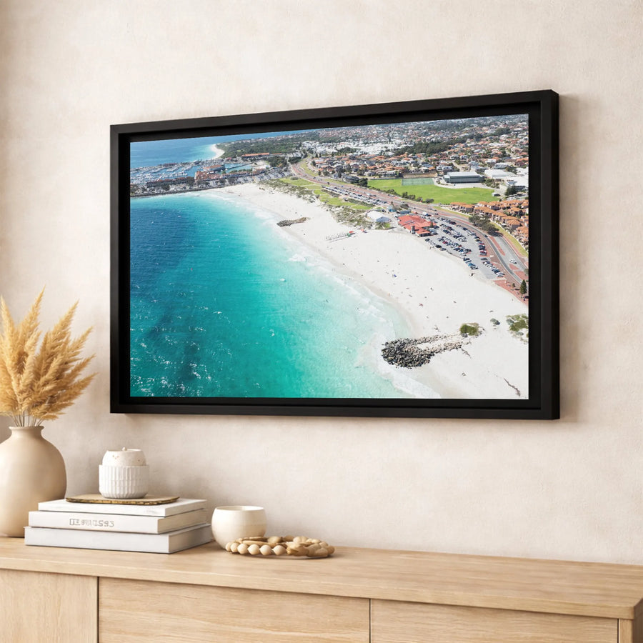 Coastal Beach Canvas Wall Art | Aerial Ocean View Turquoise Water | Gallery-Quality 1.25" Profile | Premium Home Decor Gift