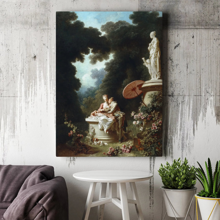 The Love Letter by Jean-Honoré Fragonard | Rococo Fine Art Canvas Print | Gallery-Wrapped 1.25 Inch Profile | Elegant Home Decor Wall Art Gift