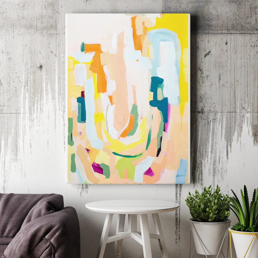 Modern Abstract Canvas Wall Art | Colorful Brushstroke Painting | Premium Thick 1.25" Gallery Wrap | Contemporary Home & Office Decor Gift