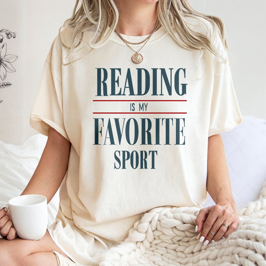 Reading Is My Favorite Sport T-Shirt | Book Lover Graphic Tee | 100% Soft Cotton Premium Quality | Gift for Bookworms, Librarians & Readers
