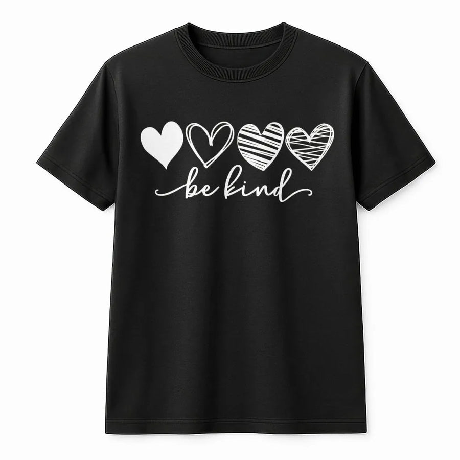 Be Kind T-Shirt | Inspirational Heart Graphic Tee | Premium 100% Cotton | Positive Mental Health Gift for Women and Men