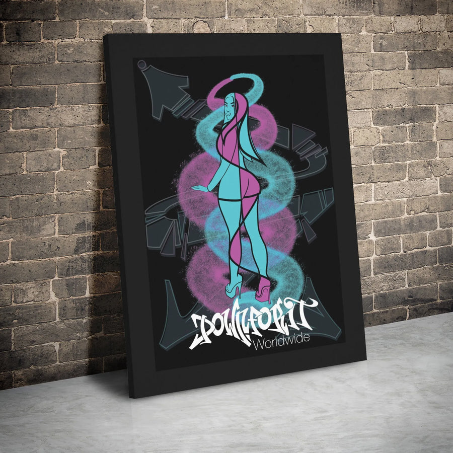 Urban Graffiti Art Canvas | Street Style Fashion Woman Illustration | Premium Gallery Wrap Print | Modern Home & Office Decor Wall Art