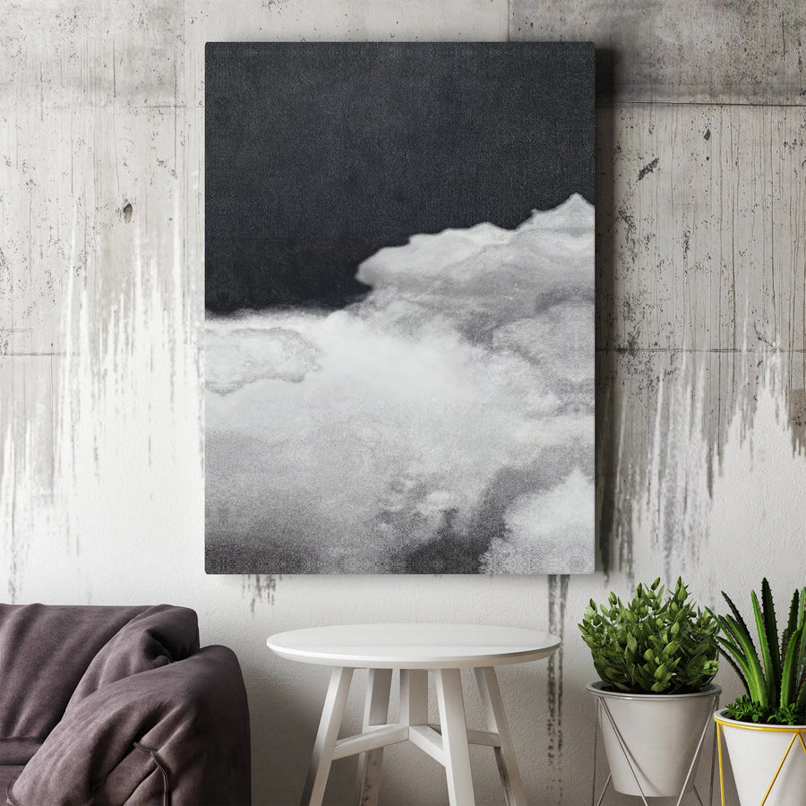 Abstract Minimalist Canvas Wall Art | Monochrome Cloudscape Painting | Premium Gallery-Quality Print | Modern Office & Home Decor Gift