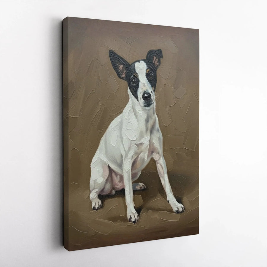 Jack Russell Terrier Canvas Wall Art | Textured Oil Painting Style Print | Premium Gallery Wrapped Canvas | Gift for Dog Lover