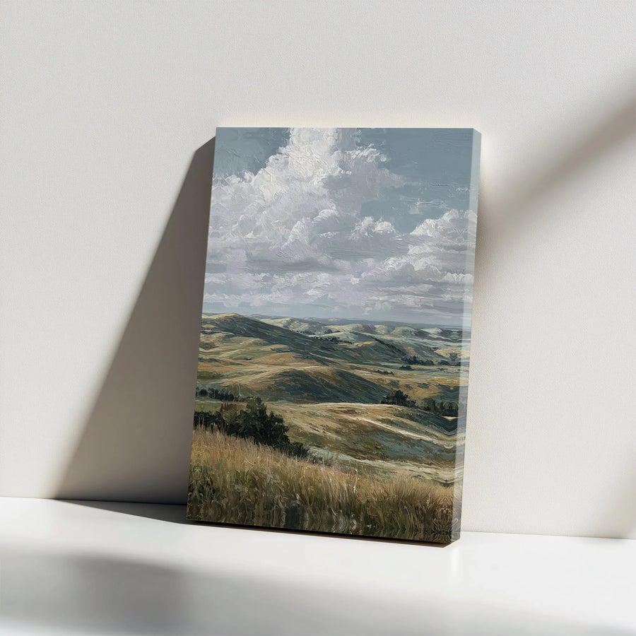 Rolling Hills Canvas Wall Art | Vintage Countryside Scenery Print | Premium Gallery Quality Canvas | Farmhouse Living Room Decor Gift