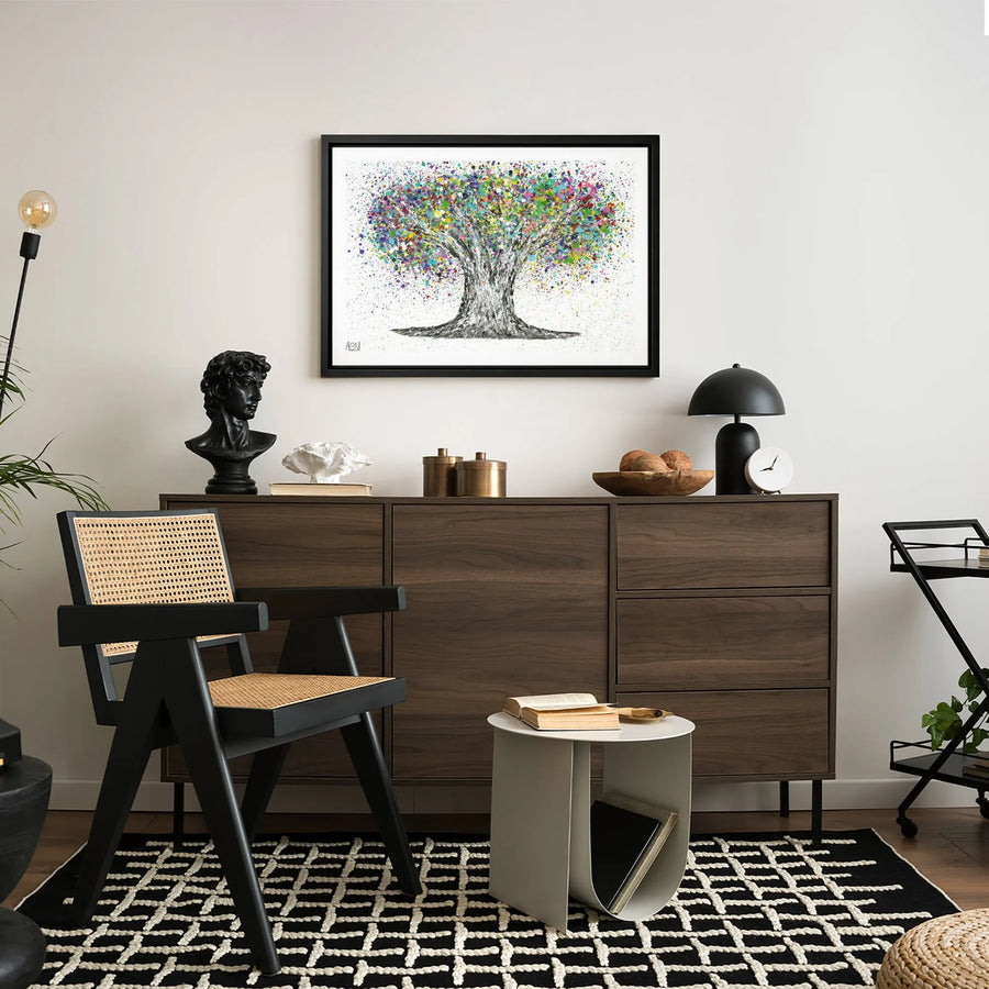 Tree Of Life Canvas Wall Art | Colorful Abstract Paint Splatter Design | Premium Gallery-Wrapped Print | Modern Home Decor Gift