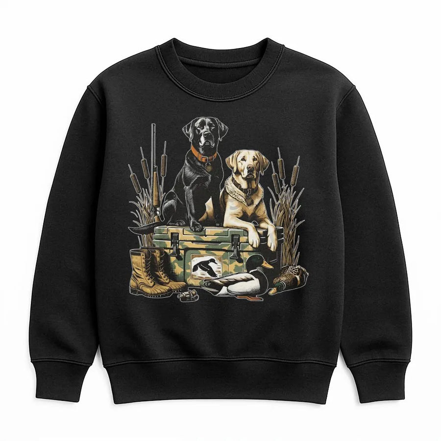 Labrador Duck Hunting Sweatshirt | Waterfowl Retriever Graphic Design | Premium Cotton Blend | Gift for Hunter and Dog Lover
