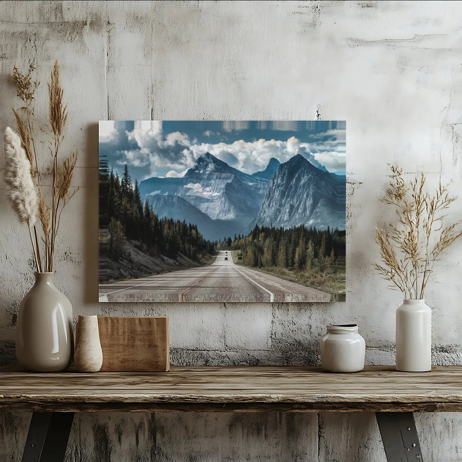 Rocky Mountain Road Trip Canvas Art | Majestic Landscape Mountain Wall Decor | Premium Fade-Resistant Gallery Print | Large Nature Gift for Home