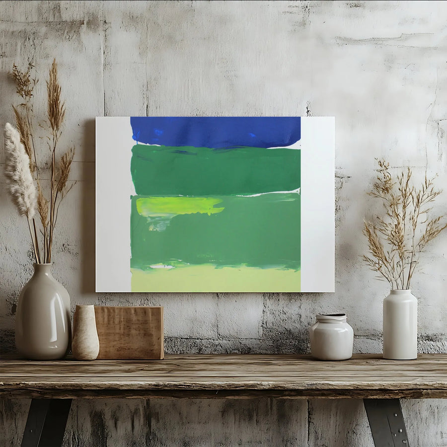 Abstract Color Block Canvas Wall Art | Modern Blue and Green Brushstroke Print | Premium Gallery-Quality Canvas | Living Room & Office Decor