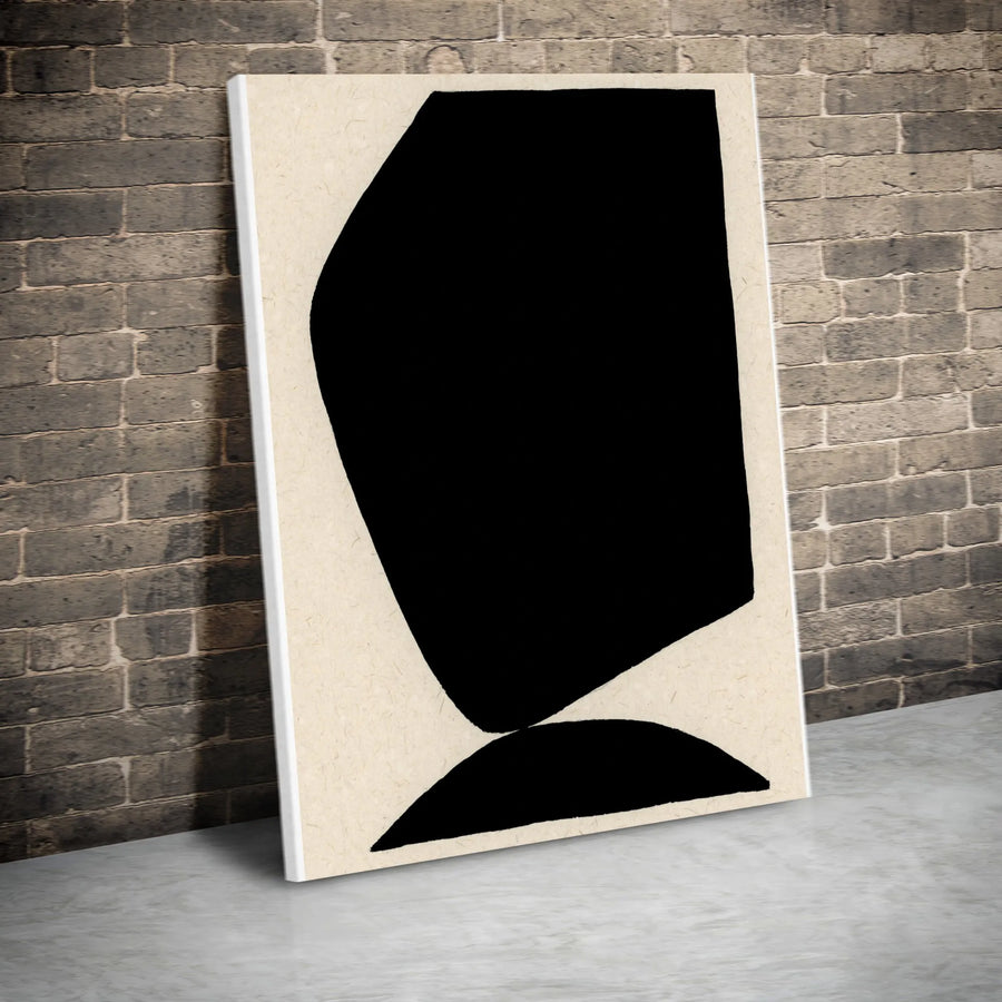 Abstract Moon Vertical Canvas | Minimalist Japandi Art Print | Premium Gallery Wrapped Canvas | Modern Home Decor Gift