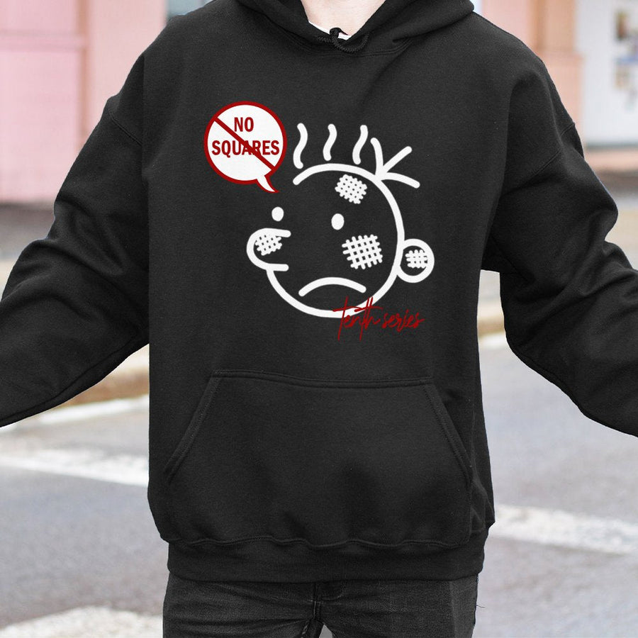 No Squares Graphic Hoodie | Minimalist Sketch Face Design | Cotton-Blend Comfort | Unisex Streetwear Gift for Teens & Adults