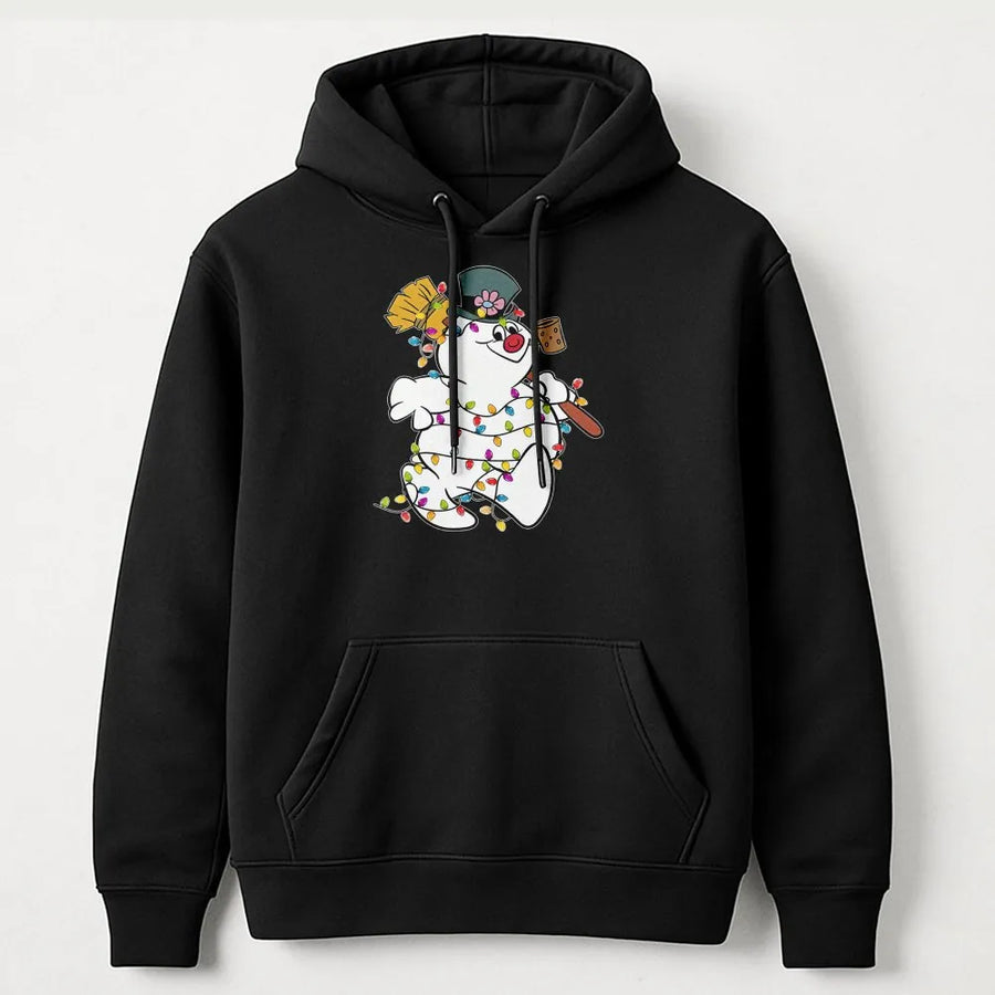 Christmas Snowman Hoodie | Festive Light Up Graphic | Premium Cotton Blend | Unisex Holiday Gift for Men and Women