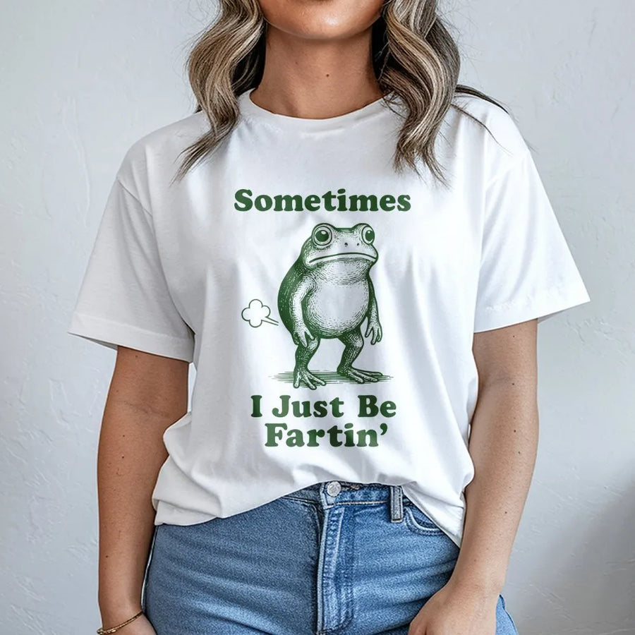 Sometimes I Just Be Fartin' Frog T-Shirt | Funny Toad Graphic Tee | Premium 100% Cotton Soft Apparel | Humorous Animal Meme Gift for Men and Women
