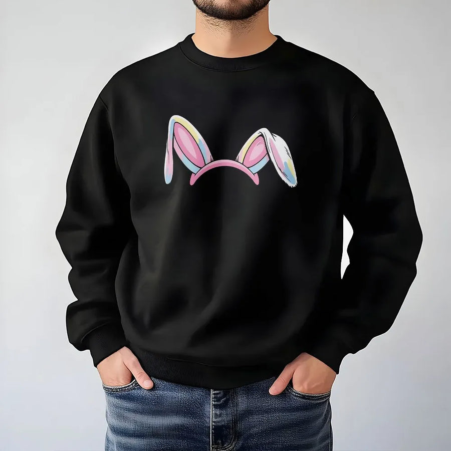 Easter Bunny Dog Sweatshirt | Cute Puppy Graphic Art | Cotton Blend Premium Crewneck | Funny Spring Pet Lover Gift
