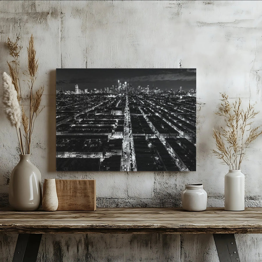 Philadelphia Skyline Canvas Art | Black and White Night Photography Print | Premium 1.25" Thick Profile | Modern Office & Home Decor Gift