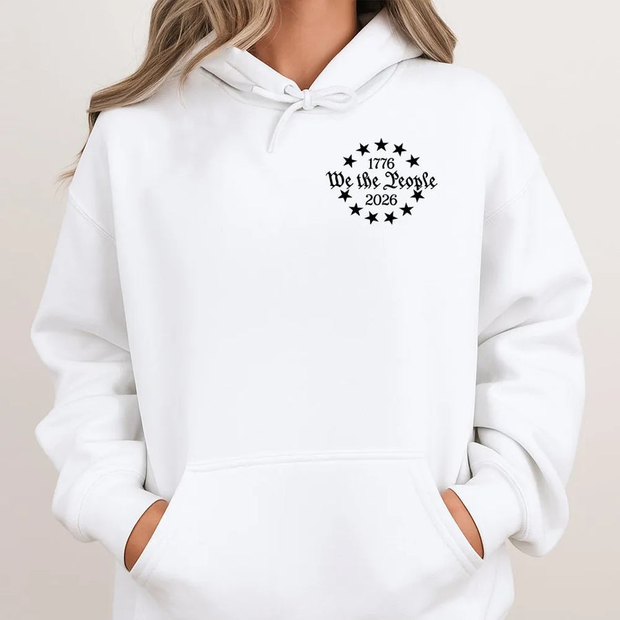 We The People Hoodie | 1776-2026 USA 250th Anniversary Design | Premium Cotton Blend Sweatshirt | Patriot Gift for Men and Women