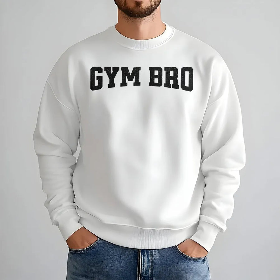Gym Bro Sweatshirt | Varsity Lettering Fitness Apparel | Premium Cotton Blend | Gift for Weightlifter Bodybuilder Workout Fan