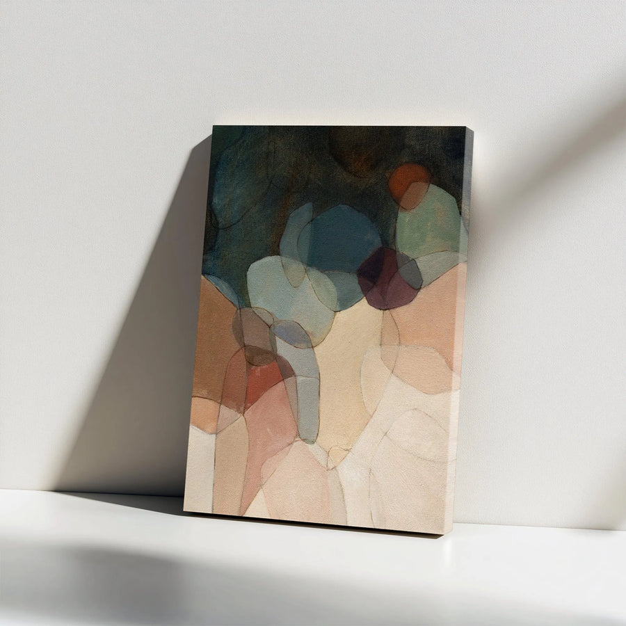 Modern Abstract Canvas Print | Muted Watercolor Wall Art with Earthy Tones | Premium 1.25" Thick Gallery Wrap | Contemporary Living Room Decor Gift
