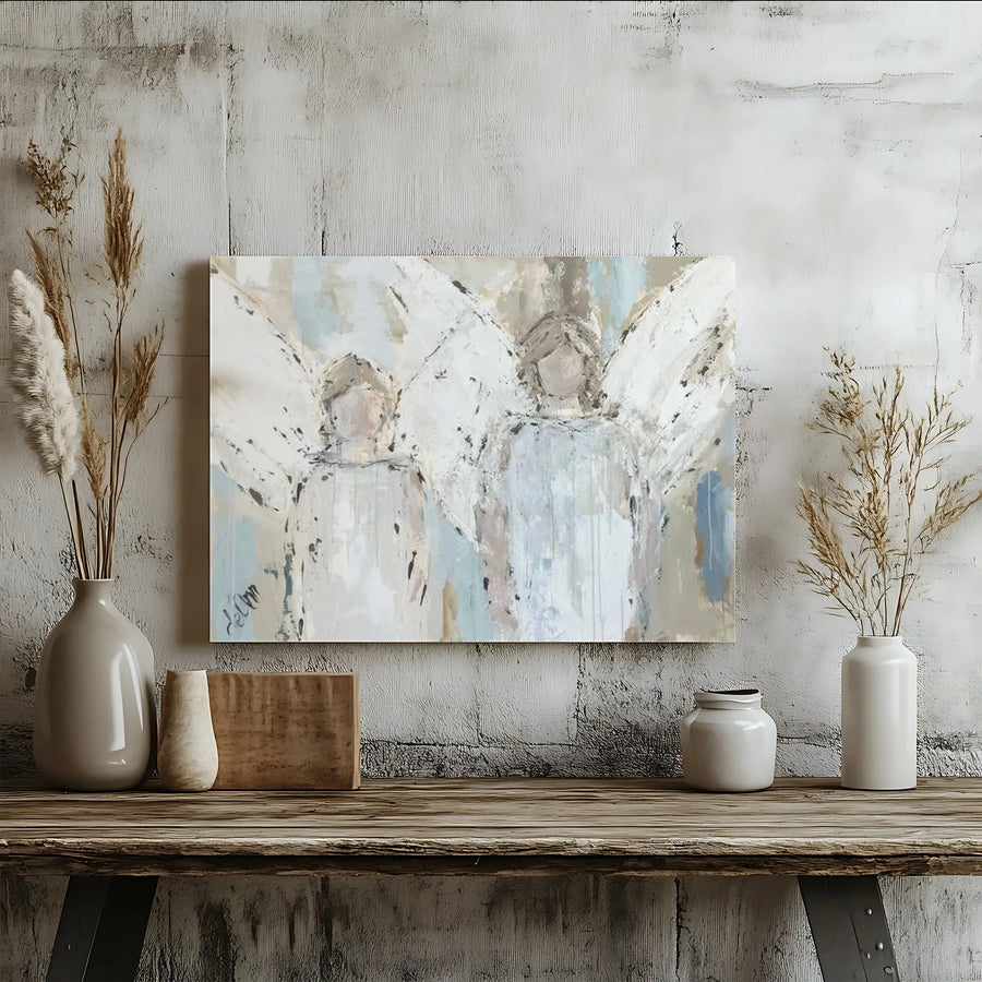 Abstract Angel Canvas Wall Art | Modern Impressionist Painting Print | Premium Canvas Print | Spiritual Wall Decor Gift