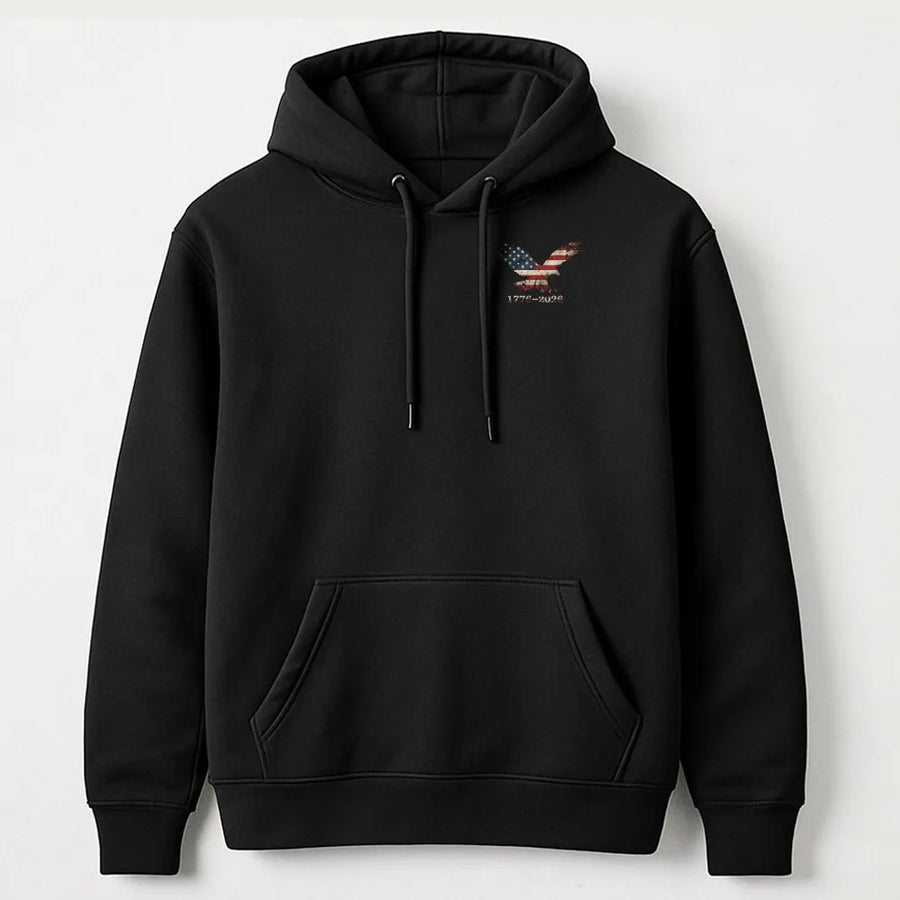 Patriotic Eagle Hoodie | Vintage American Flag 1776 Design | Premium Cotton Blend | USA Pride Crewneck Gift for Patriot