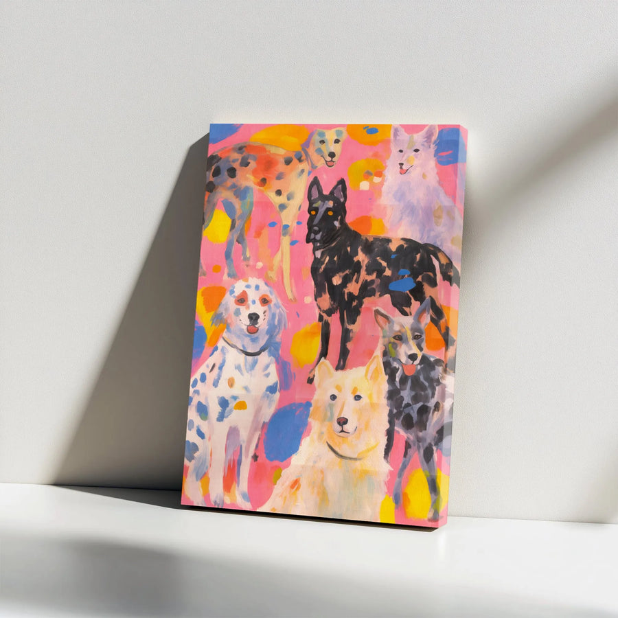 Colorful Dog Pop Art Canvas Print | Vibrant Expressionist Pet Art | Premium Gallery Wrap Canvas | Modern Wall Decor Gift for Dog Lover