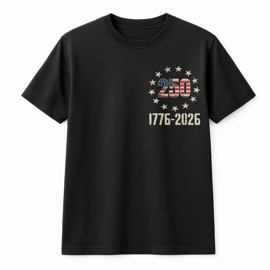 USA 250th Anniversary T-Shirt | Vintage 1776-2026 Distressed Flag | Soft Cotton Blend Crewneck | Patriotic American Collector's Gift