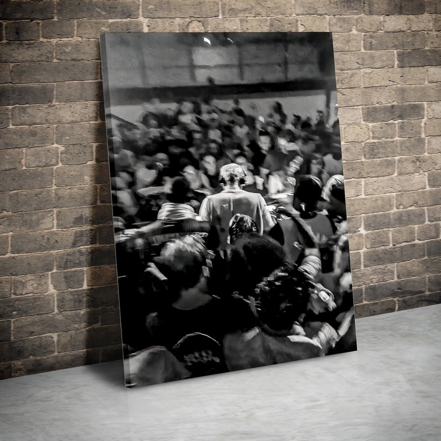 Crowd Street Photography Canvas Art | Black and White Urban Wall Decor | Premium 1.25" Gallery Wrap | Modern Home and Office Gift