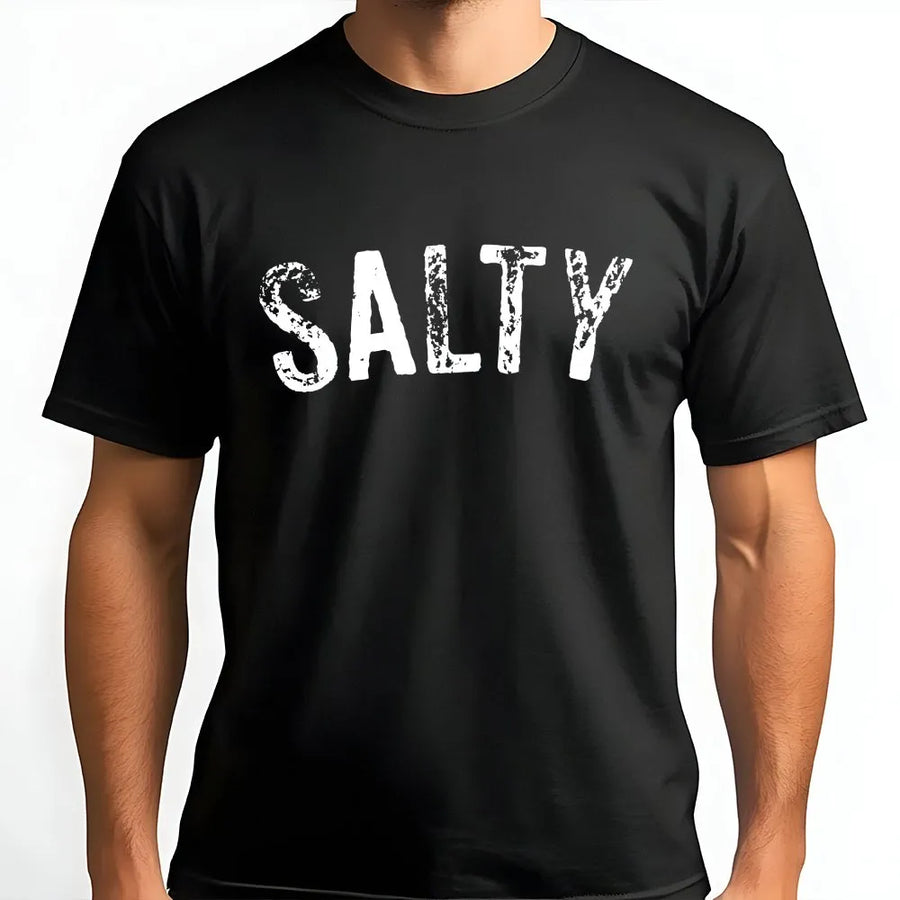 Salty T-Shirt | Distressed Graphic Print | 100% Cotton Premium Tee | Sassy Funny Quote Gift For Women And Men