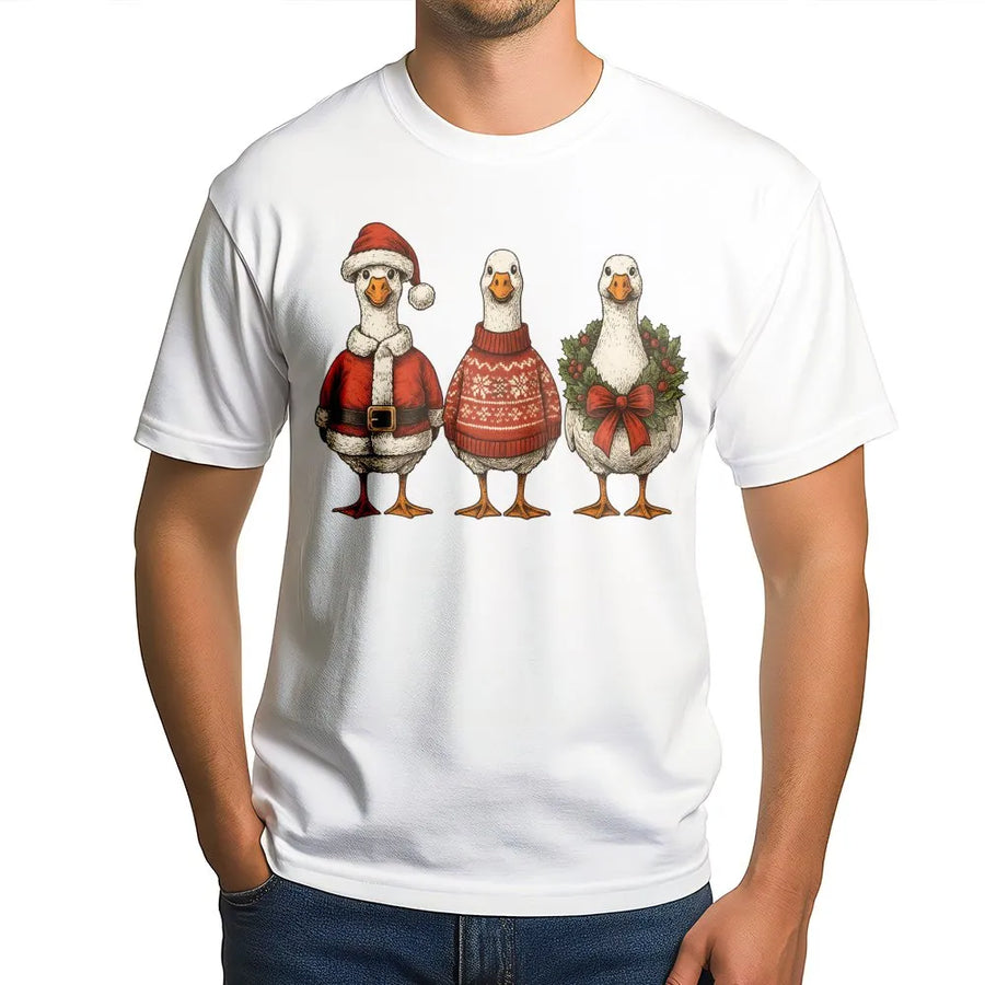 Christmas Goose T-Shirt | Funny Santa Bird Graphic Tee | Premium Cotton Holiday Apparel | Cute Animal Winter Gift for Women & Men