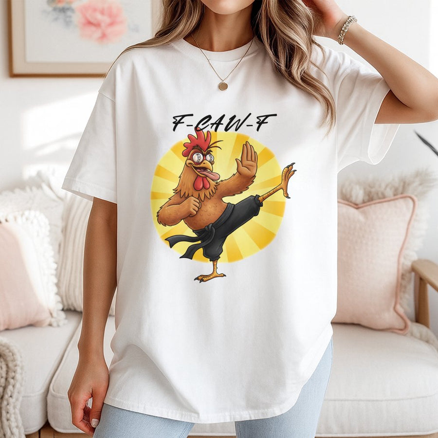 Funny Chicken T-Shirt | Kung Fu Karate Martial Arts Graphic | 100% Cotton Premium Tee | Unique Animal Lover Gift for Men and Women