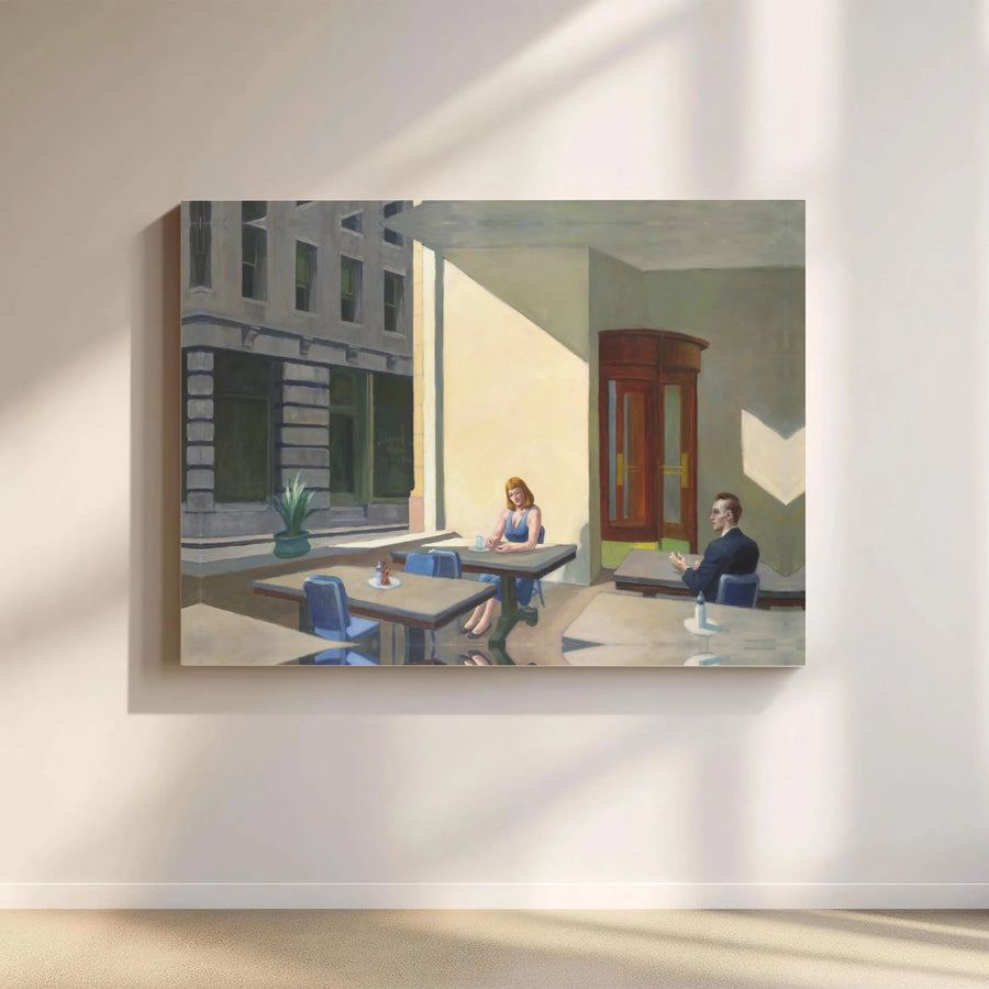Sunlight In A Cafeteria Canvas Print | Edward Hopper Iconic Art | Premium 1.25 Inch Thick Gallery Wrap | Modern Home Office Decor Gift