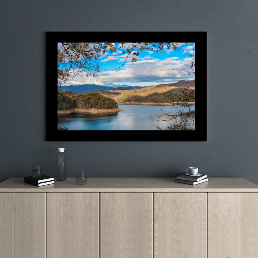 Mountain Lake Canvas Wall Art | Autumn Forest Landscape Print | 1.25" Gallery Wrap Premium Canvas | Nature Lover Home Office Decor Gift