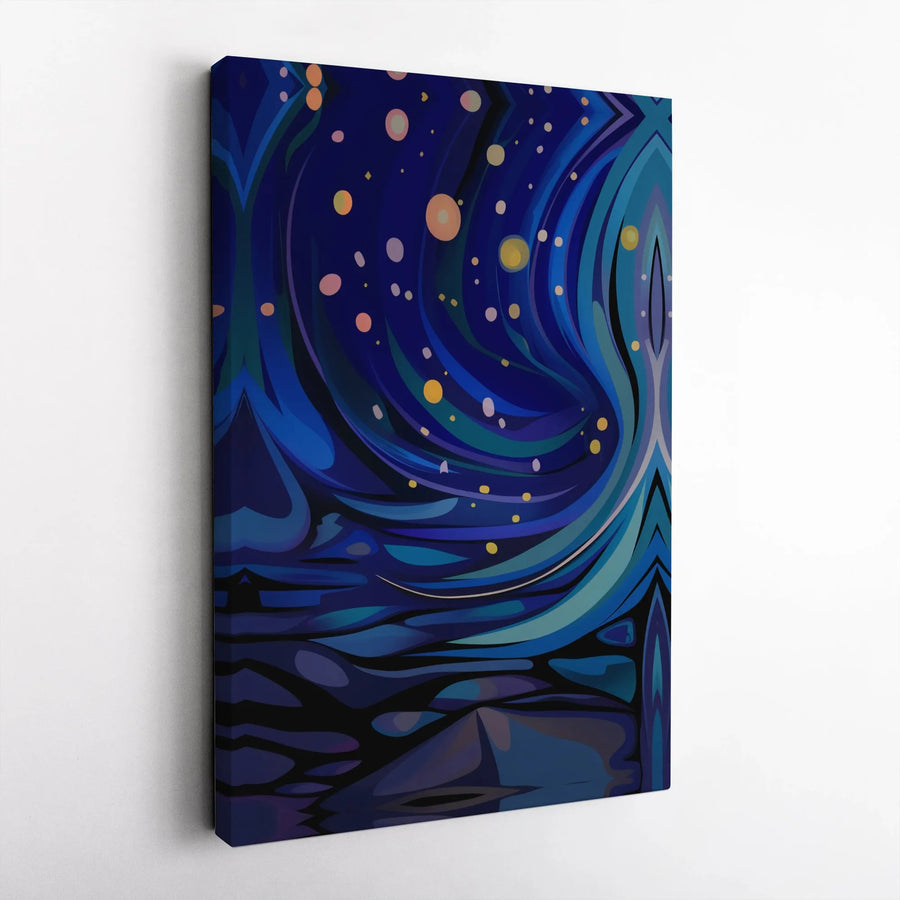 Abstract Canvas Wall Art | Cosmic Night Sky Print | Thick Gallery Wrapped Canvas | Modern Home Decor Gift