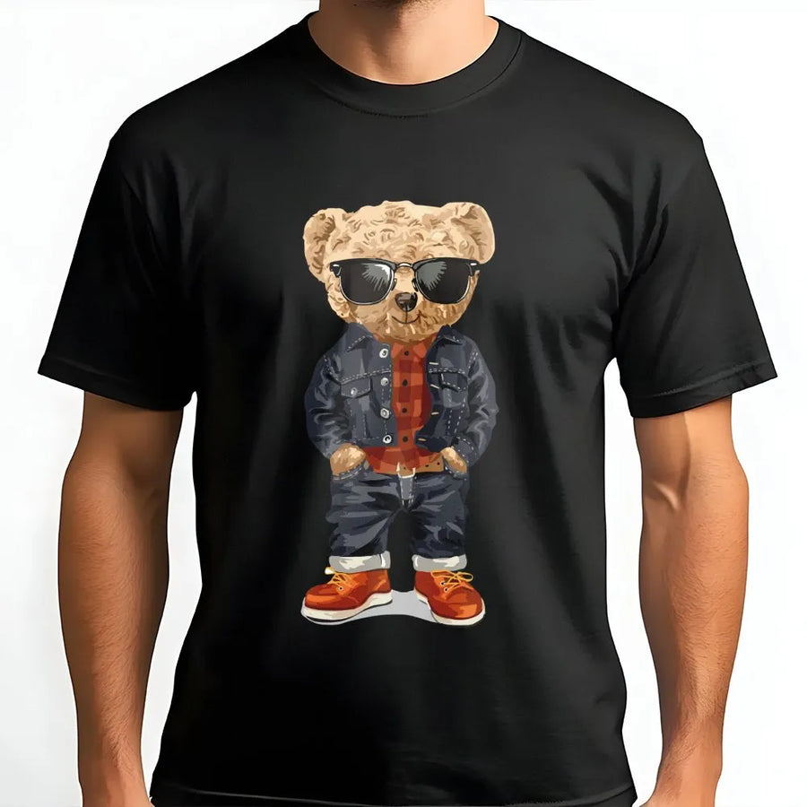 Cool Teddy Bear Graphic T-Shirt | Streetwear Urban Style Art | 100% Cotton Premium Tee | Trendy Gift for Men and Women